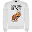 felpa personalizzata buongiorno un cazzo bulldog bianco