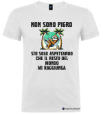 Maglietta Personalizzata Bradipo Non Sono Pigro t-shirt divertente colore bianco
