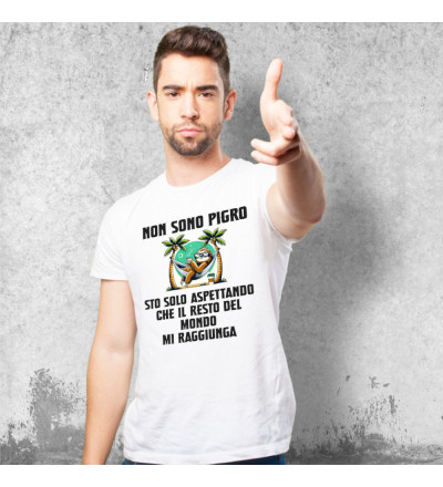Maglietta Personalizzata Bradipo Non Sono Pigro t-shirt divertente