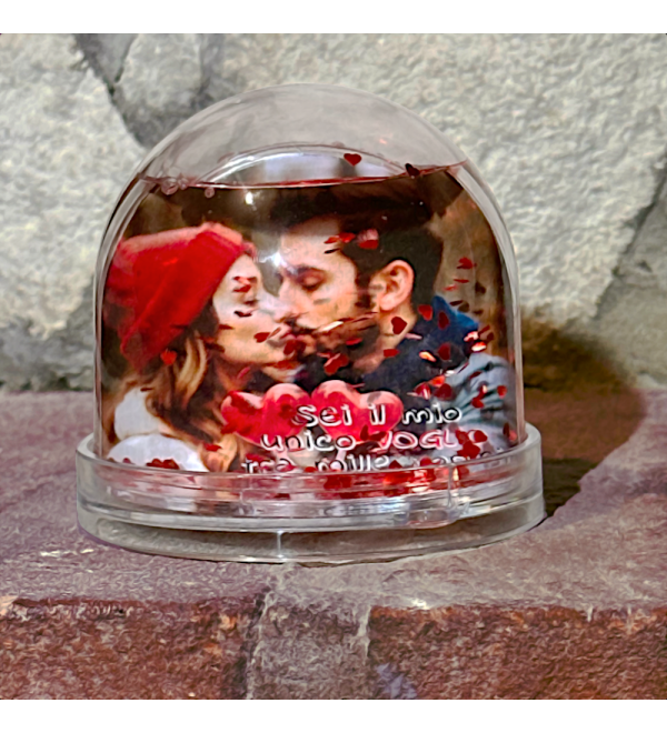 Globo con foto personalizzata Palla di neve con paillettes regalo romantico per coppia e San Valentino