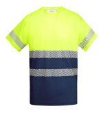 T-shirt alta visibilità rifrangente con logo personalizzato giallo blu