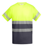 T-shirt fluorescente ad alta visibilità con logo personalizzato giallo grigio piombo