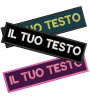 Patch rettangolare ricamata personalizzata con testo su misura, ideale per abbigliamento, divise e accessori