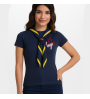 maglietta donna sfiancata scout blu navy