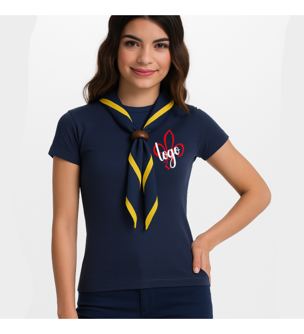 maglietta donna sfiancata scout blu navy