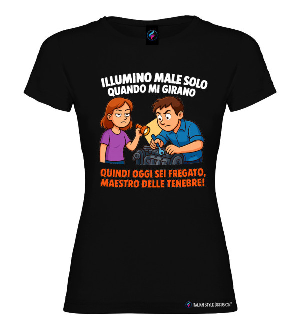 Maglietta Divertente "Illumino Male Solo Quando Mi Girano" – Idea Regalo Ironica colore nero