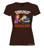 Maglietta Divertente "Illumino Male Solo Quando Mi Girano" – Idea Regalo Ironica colore marrone