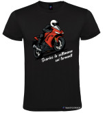Maglietta personalizzata moto scarico la settimana sui tornanti colore nero