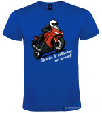Maglietta personalizzata moto scarico la settimana sui tornanti colore blu royal