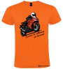 Maglietta personalizzata moto scarico la settimana sui tornanti colore arancio