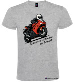 Maglietta personalizzata moto scarico la settimana sui tornanti colore grigio