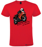Maglietta personalizzata moto scarico la settimana sui tornanti colore rosso