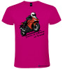 Maglietta personalizzata moto scarico la settimana sui tornanti colore rosa fucsia