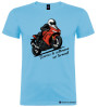 Maglietta personalizzata moto scarico la settimana sui tornanti colore azzurro