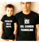 Set Magliette personalizzate Papà e Bimbo “Re del cambio pannolino”