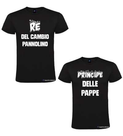 Set Magliette personalizzate Papà e Bimbo “Re del cambio pannolino”