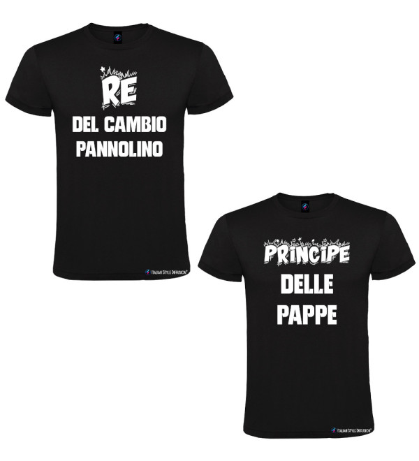 Set Magliette personalizzate Papà e Bimbo “Re del cambio pannolino”