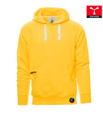 Felpa Uomo Payper ATLANTA+ con cappuccio manica raglan tasche a marsupio polsini in costina personalizzabile giallo
