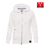 Felpa Donna Payper HAWAII+ LADY – Zip Intera, Cappuccio, Personalizzabile bianco