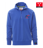 Felpa Uomo Payper AUSTIN – Mezza Zip, Manica Raglan e Personalizzazione blu royal