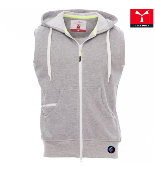 Felpa Senza Maniche Uomo Payper BOXER+ MELANGE – Zip Intera, Cappuccio e Personalizzazione