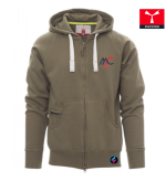 Felpa Uomo Payper DALLAS+ 14 colori – Zip Intera, Cappuccio e Stampa Personalizzabile verde armi