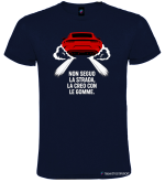 Maglietta Non Seguo la Strada la Creo con le Gomme – Passione Motori by Italian Style Diffusion® colore blu navy