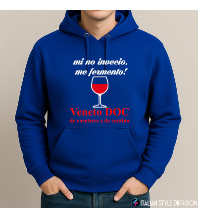 Felpa unisex “Mi no invecio, me fermento – Veneto DOC” | Italian Style Diffusion® blu royal