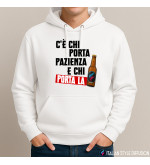 Felpa unisex “C’è chi porta pazienza e chi porta la birra” | Italian Style Diffusion® bianco
