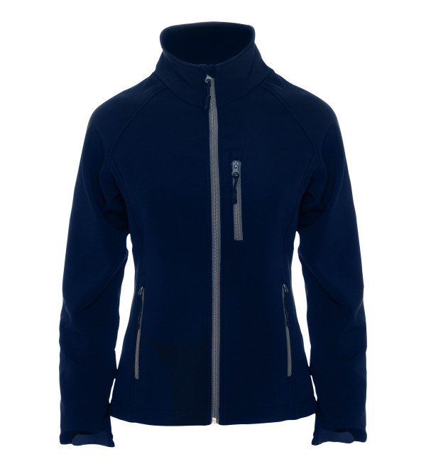 Giacca tecnica personalizzata soft shell donna blu navy