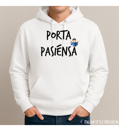 Felpa unisex Porta Pasiénsa colore bianco Italian Style Diffusion®