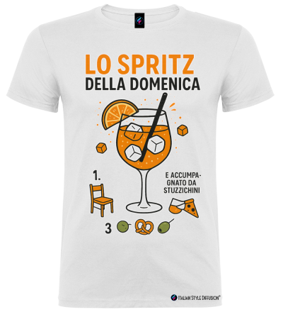 Maglietta unisex Lo Spritz della Domenica colore bianco Italian Style Diffusion®