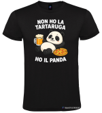 Maglietta unisex Non ho la tartaruga ho il panda colore nero