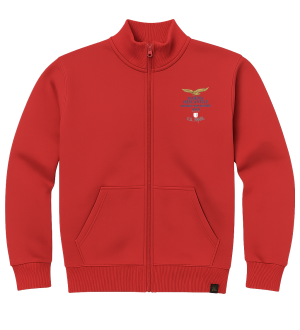 Felpa Full Zip aperta Marina Mercantile in Cotone Antipilling – M fino 3XL bordeaux