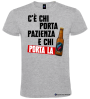 Maglietta C’è chi porta pazienza e chi porta la birra – Maglietta divertente – Italian Style Diffusion® grigio