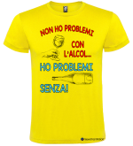 Maglietta Non ho problemi con l'alcol ho problemi senza – Divertente – Italian Style Diffusion® giallo