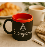 tazza lavagna personalizzabile con gessetto in ceramica interna colorata