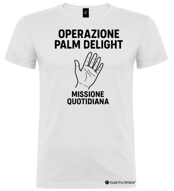 Maglietta Operazione Palm Delight – Missione quotidiana – Italian Style Diffusion® bianco