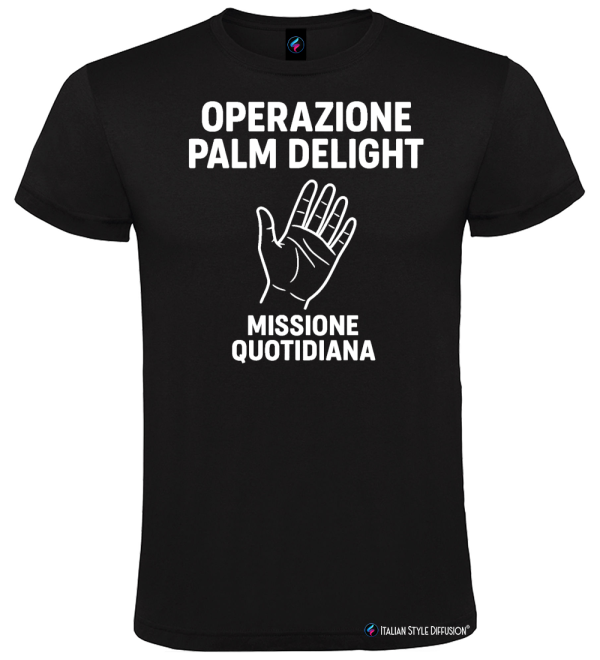 Maglietta Operazione Palm Delight – Missione quotidiana – Italian Style Diffusion® nero