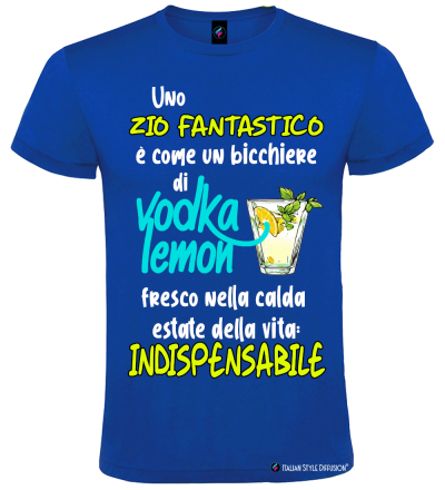 Maglietta divertente Zio Fantastico – Vodka Lemon – Regalo per Zio – Italian Style Diffusion® blu royal