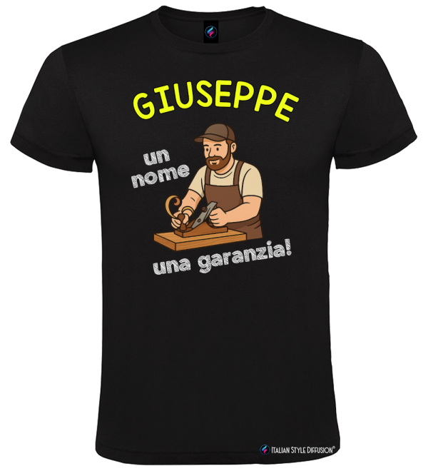 Maglietta Falegname Personalizzabile – Un Nome, Una Garanzia! – Italian Style Diffusion® nero