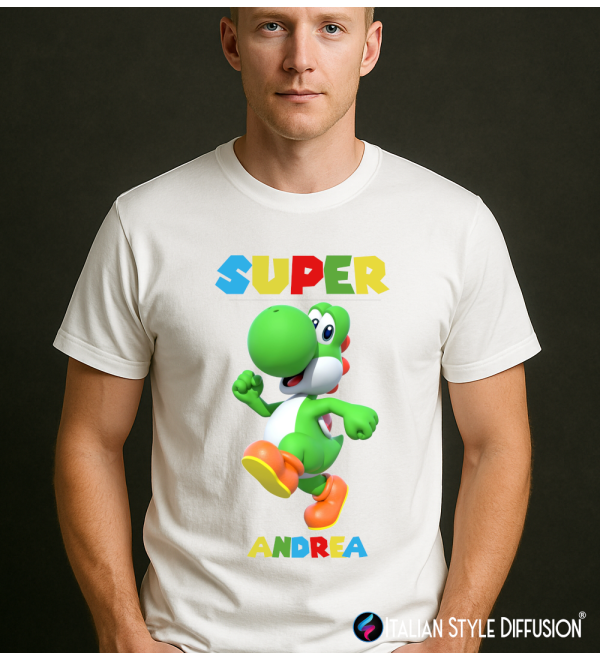 Maglietta Addio al Celibato Draghetto Personalizzata con Nome – Uomo & Bambino – Italian Style Diffusion® bianco