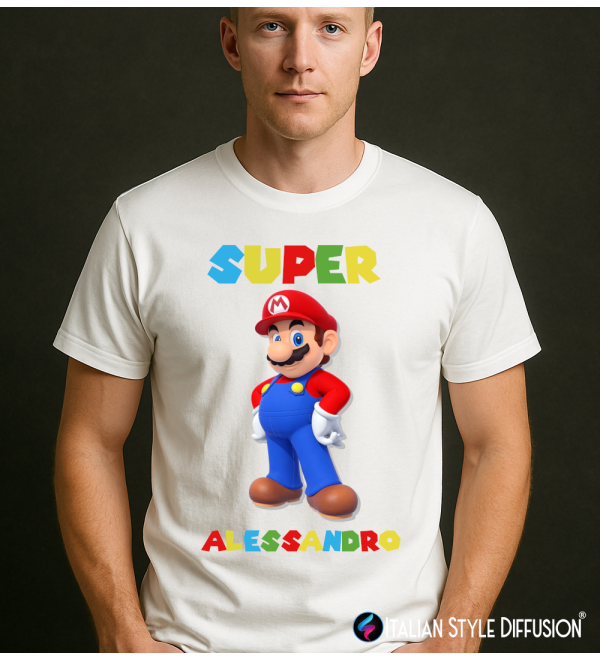 Maglietta addio al celibato con Nome Personalizzato – Unisex & Bambino – Italian Style Diffusion® bianco