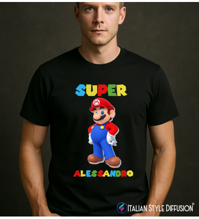 Maglietta addio al celibato con Nome Personalizzato – Unisex & Bambino – Italian Style Diffusion® nero