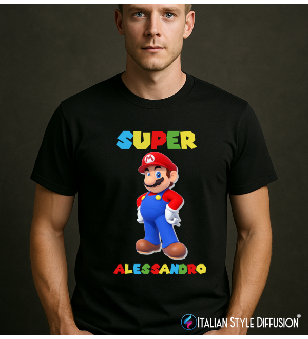 Maglietta addio al celibato con Nome Personalizzato – Unisex & Bambino – Italian Style Diffusion® nero