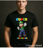 Maglietta Luigi Personalizzata con Nome – T-Shirt Unisex – Italian Style Diffusion® nero