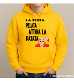 Felpa Uomo La Testa Pelata Attira la Patata – Cotone Felpato 280g – Italian Style Diffusion® giallo