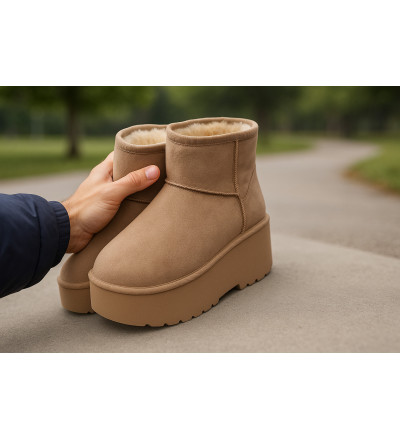 Stivaletti Donna Invernali con Pelliccia – Suola Alta – Taglie 36-41 – 3 Colori