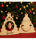 Albero di Natale in legno personalizzato – Incisione laser o con foto