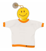 Mini T-Shirt per Auto con Ventosa e Attaccapanni Smile colore arancio